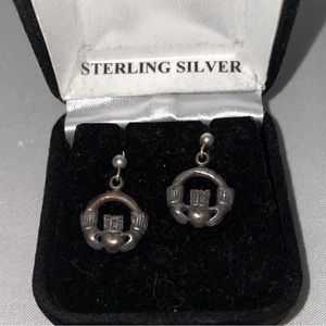 Sterling Silver Claddagh pendant earring - new in box